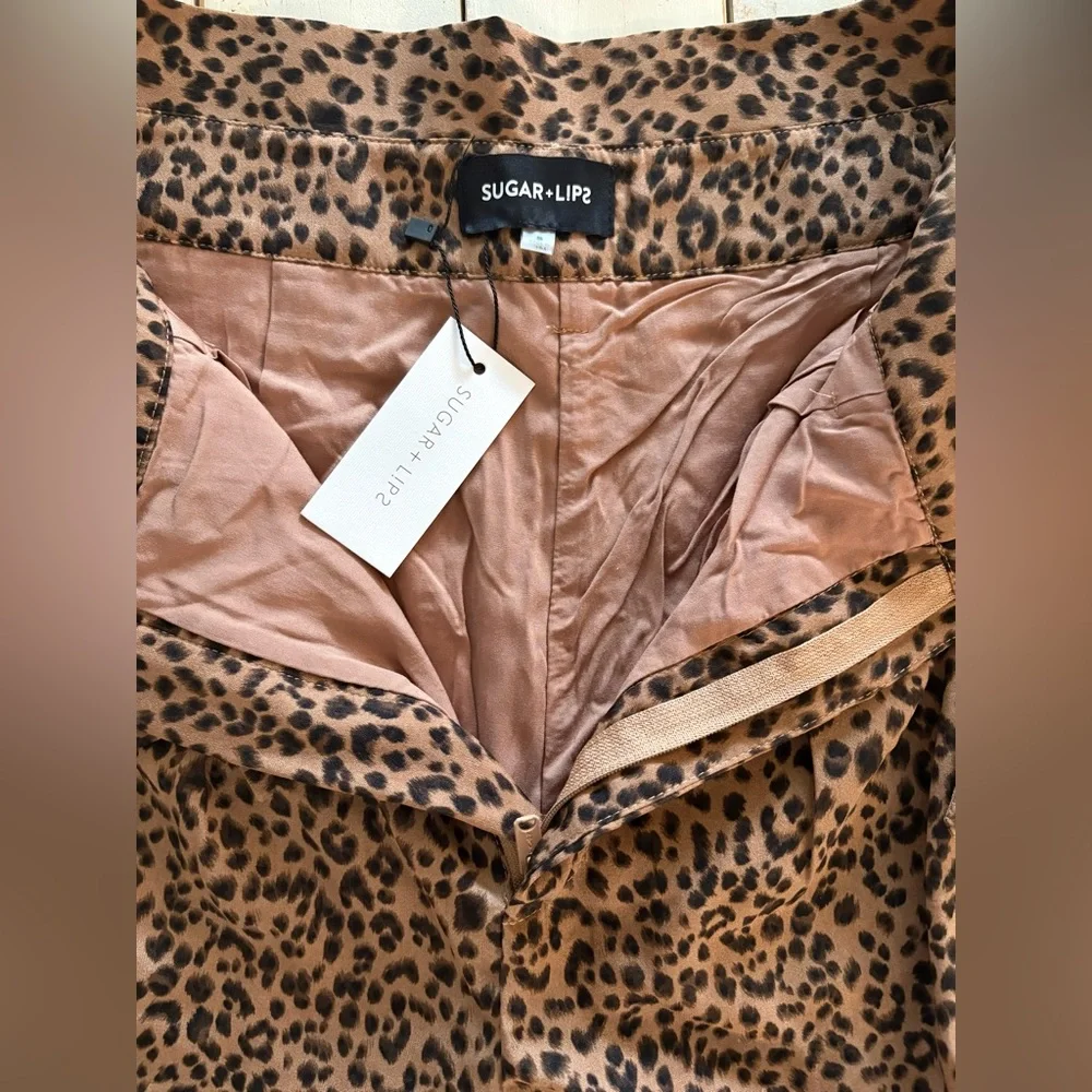 Sugarlips Brown Leopard Print Pants, Small, NWT - Picture 5 of 5
